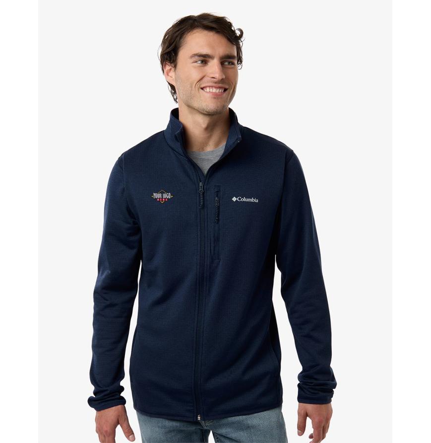 Mens Essential Hike Grid Fleece Full-Zip