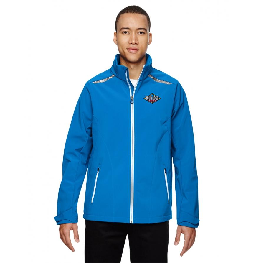 North End 88693 - Mens Excursion Soft Shell Jacket with Laser Stitch Accents