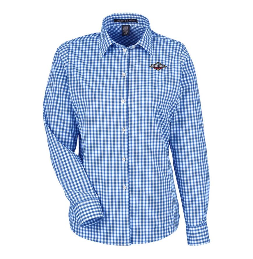 Womens CrownLux Performance Gingham Dress Shirt