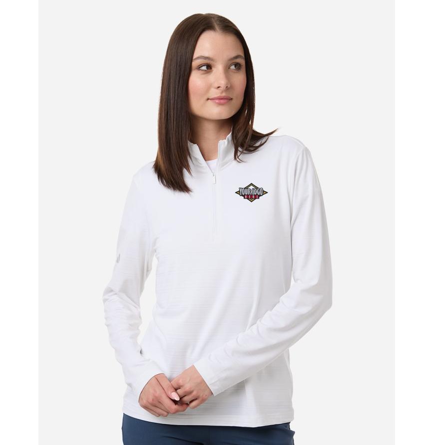 Womens Textured Stripe Quarter-Zip Pullover