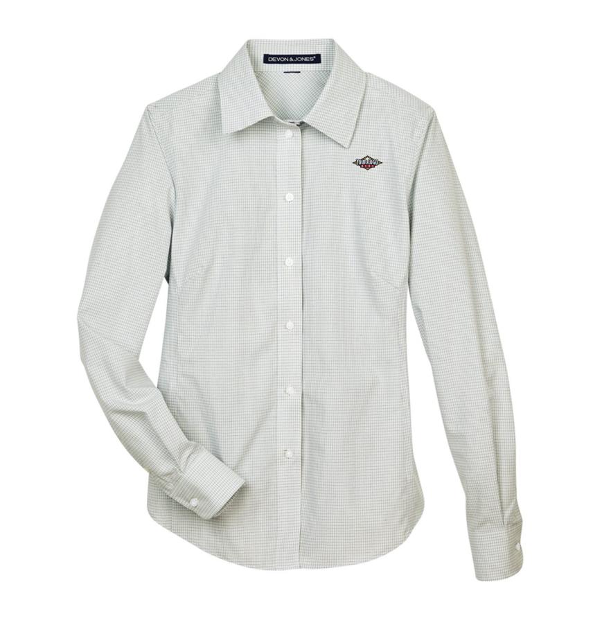 Womens Crown Collection Micro Tattersall Woven Dress Shirt