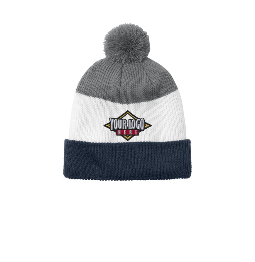 Port Authority C979 - Port Authority Cozy Striped Pom Beanie