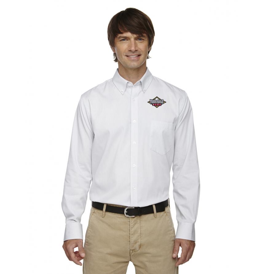 North End 87041 - Mens Establish Wrinkle-Resistant Cotton Blend Dobby Stripe Shirt