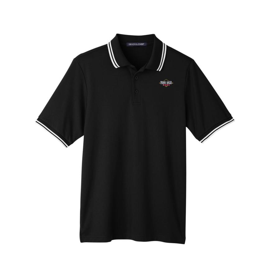 Mens CrownLux Performance Plaited Tipped Polo