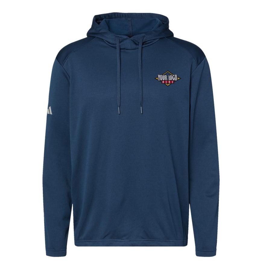 Mens Textured Mixed Media Hooded Sweatshirt