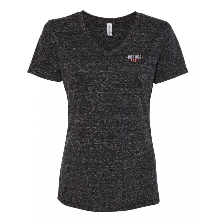 Jerzees Womens Snow Heather Jersey V-Neck
