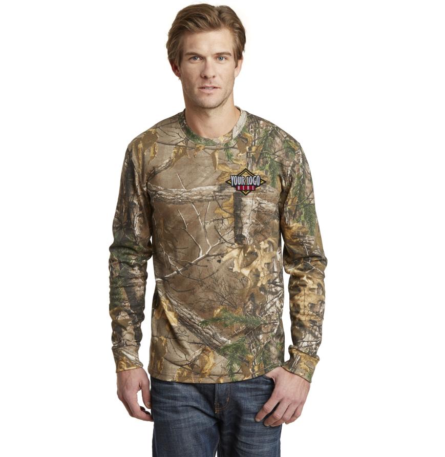 Russell S020R - Russell Outdoors Realtree Long Sleeve Explorer 100 Cotton T-Shirt with Pocket
