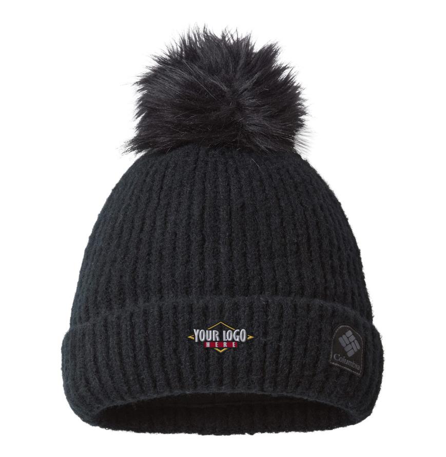 Winter Blur Pom-Pom Cuffed Beanie