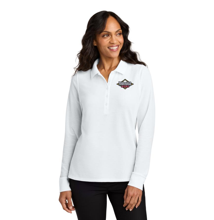 Port Authority Women s Wearever Signature Pique Long Sleeve Polo
