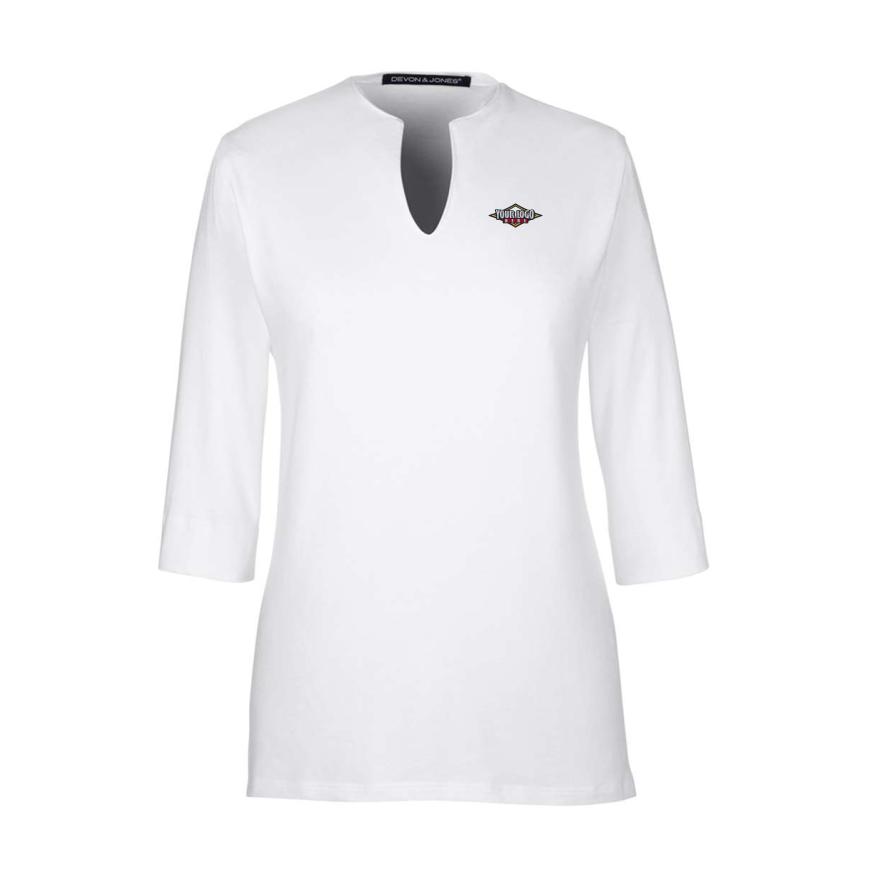 Womens Perfect Fit Tailored Open Neckline Top