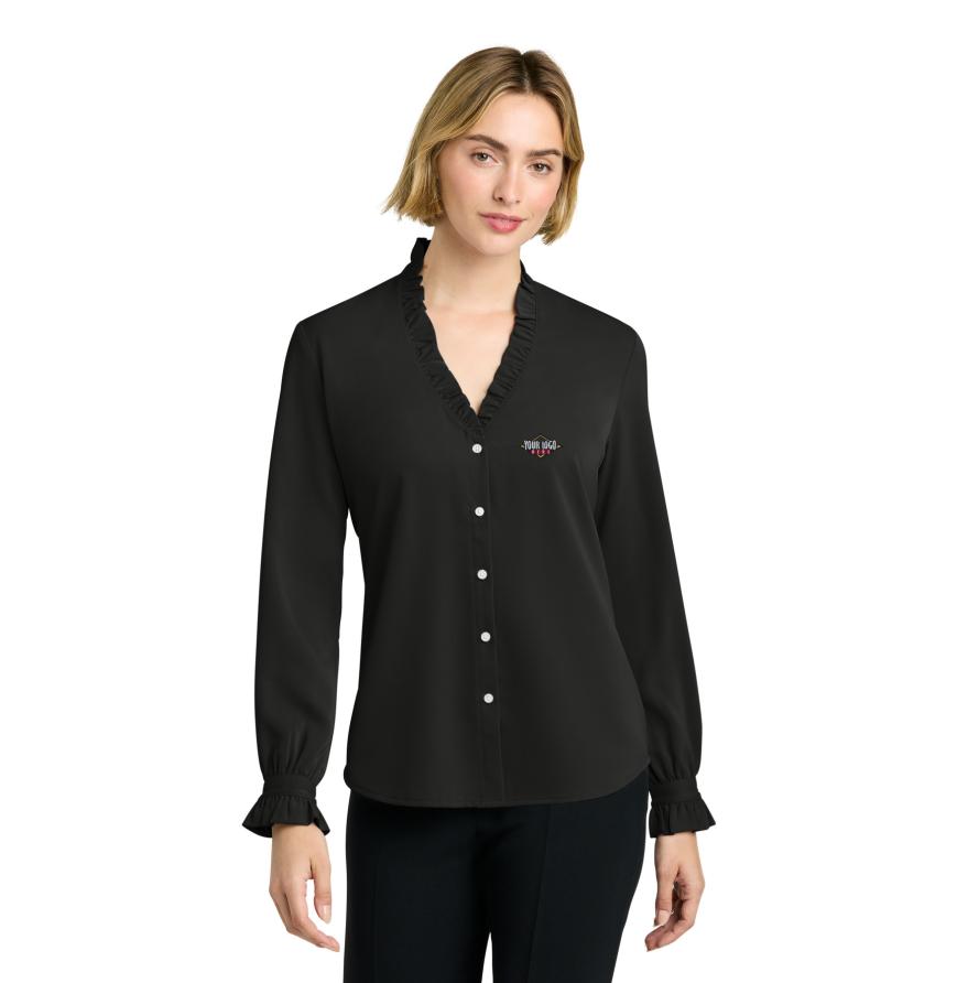 Brooks Brothers Women s Long Sleeve Ruffle Collar Blouse
