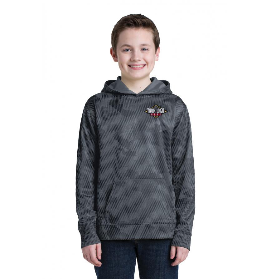 Sport-Tek Youth Sport-Wick CamoHex Fleece Hooded Pullover