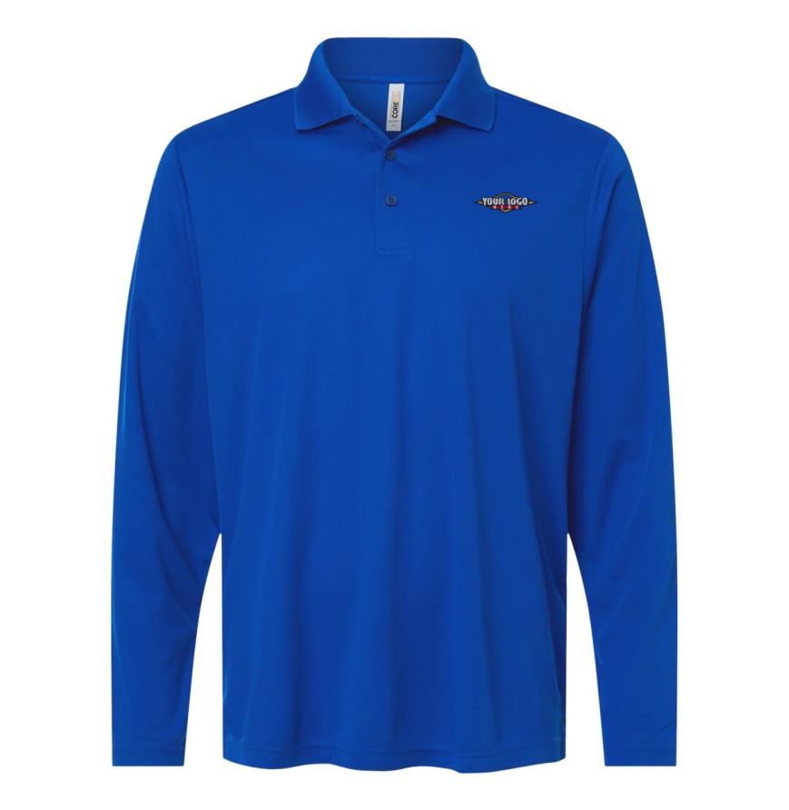 Mens Nova Performance Long Sleeve Pique Polo