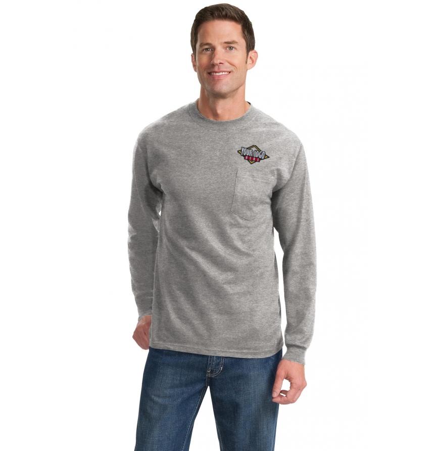 Port  Company Tall Long Sleeve Essential Pocket Tee